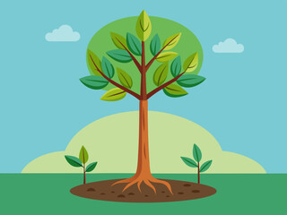 Fototapeta premium A sapling growing into a tall tree