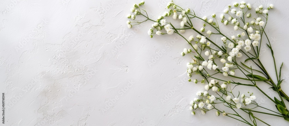 Aufkleber lobularia flowers set against a white backdrop with copy space image.