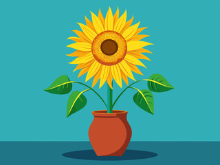 Obraz premium A sunflower in a vase