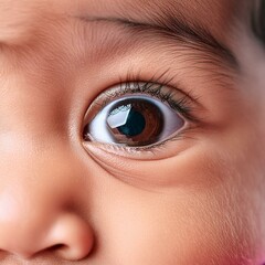 Naklejka premium Dreamland adventures behind closed infant eyes.