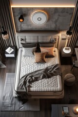 High-Tech Adjustable Mattress with Firmness and Temperature Control in Modern Bedroom Setting