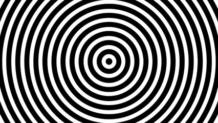 A striking black and white hypnotic spiral background, featuring concentric circles radiating from the center. For video editing, presentations, creative projects requiring visual effect