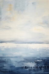 Obraz premium Oil painting seascape, Dark blue sea abstraction, beach, Coastal ocean