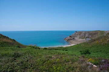 Magnifique paysage sur le sentier côtier GR34 du cap d'Erquy en Bretagne - France