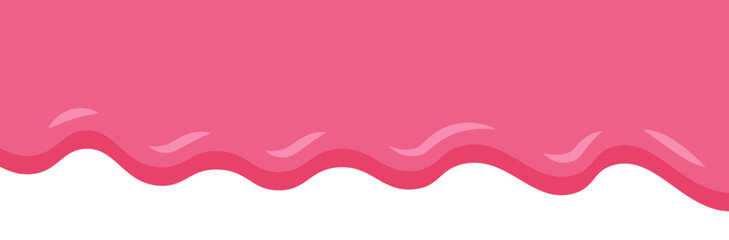 Strawberry drops border cartoon. Vector illustration.