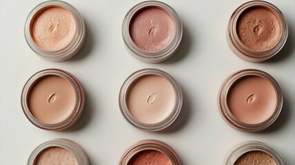 Creamy make up products top view of decorati