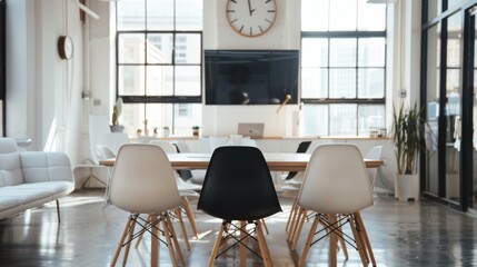 Modern Office Meeting Agenda Organization in Soft Light and Neutral Tones at Eye Level