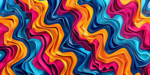 Abstract background with bold, zigzag patterns in vibrant colors, creating a lively and dynamic atmosphere, perfect for sports gear or youthful products