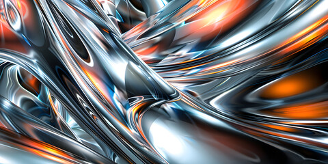 Abstract background with swirling metallic colors and light reflections, providing a futuristic and high-tech feel, ideal for innovative gadgets or luxury items