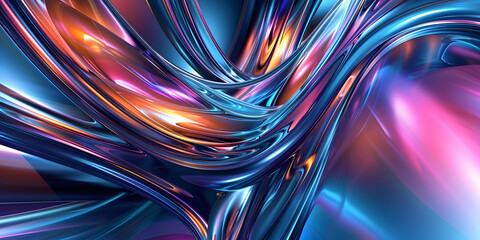 Abstract background with swirling metallic colors and light reflections, providing a futuristic and high-tech feel, ideal for innovative gadgets or luxury items