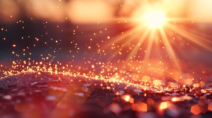 Obraz premium Sunlit Sparkles on Frosty Ground at Sunrise