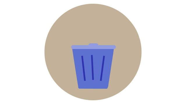Bin , delete , Recycle bin icon , Dark Periwinkle empty recycling bin , delete,  Rubbish Bin isolated animation. 