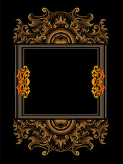 vintage classic engraving design for luxury greeting card color vector editable