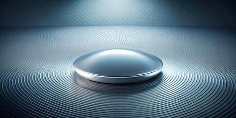 Abstract 3D Render of a Metallic Platform with Circular Patterns