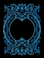 Vintage Classic Style Engraved Ornament Color Editable