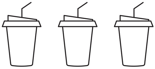 Coffee cup icon set. Cups of coffee tea collection. Hot drink icon. Disposable cup. Cup coffee with steam. Flat style. Vector Illustration. Vector Graphic. EPS 10