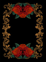 Vintage Classic Style Engraved Ornament Color Editable