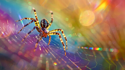 fairy tale spiders weaving rainbows