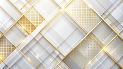 Abstract Geometric Gold and White Pattern