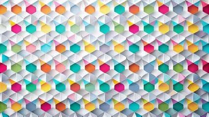 Abstract Geometric Pattern with Colorful Hexagon Shapes