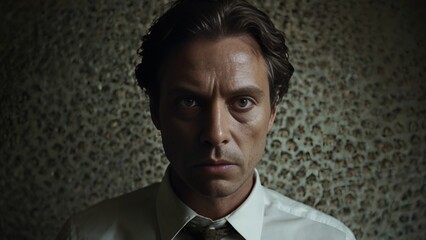 Fototapeta premium The intricately twisted mind of a psychopath is depicted in the portrait.