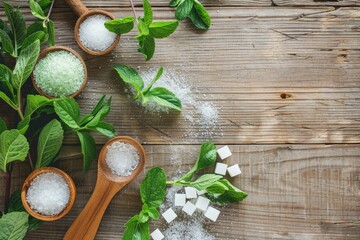 Natural sweeteners with fresh leaves
