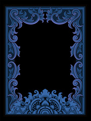 Vintage Classic Style Engraved Ornament Color Editable