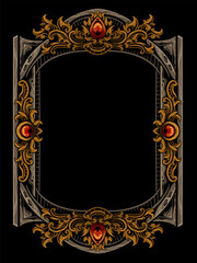 Vintage Classic Style Engraved Ornament Color Editable