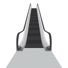 Flat design escalator illustration isolated white background