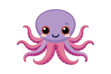 Cute octopus cartoon on vector art