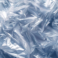Obraz premium Crumpled plastic packaging texture with shrink plastic sleeve mockup illustration. Can be used for product design, marketing, branding, or environmental waste recycling concept.