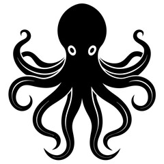 simple clean octopus icon silhouette vector art illustration 