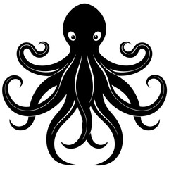 simple clean octopus icon silhouette vector art illustration 