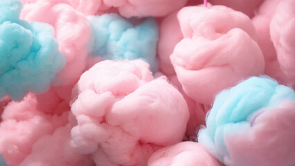 Fototapeta premium Sweet cotton candy, 16:9 with copyspace, 300 dpi