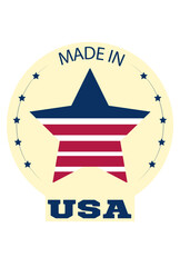 Made in USA label template Vector illustration image, Made in USA badge