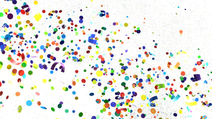 Confetti, paper triangle on the floor, fancy, colorful, celebration party