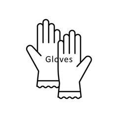 Gloves vector outline Design illustration. Symbol on White background EPS 10 File