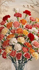 Obraz premium Delicate bouquet of carnations