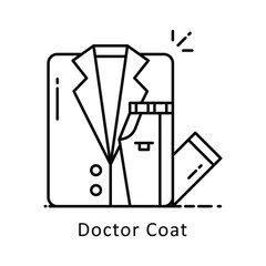 Doctor Coat vector outline Design illustration. Symbol on White background EPS 10 File