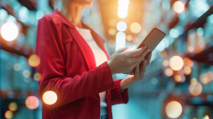 A warehouse manager reviewing digital inventory records on a tablet while overseeing operations on the warehouse floor, ensuring smooth logistics and supply chain management.