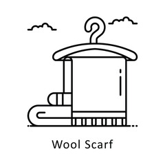 Wool Scarf vector outline Design illustration. Symbol on White background EPS 10 File