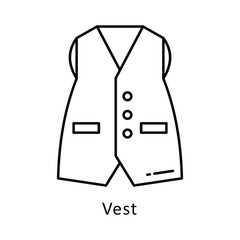 Vest vector outline Design illustration. Symbol on White background EPS 10 File
