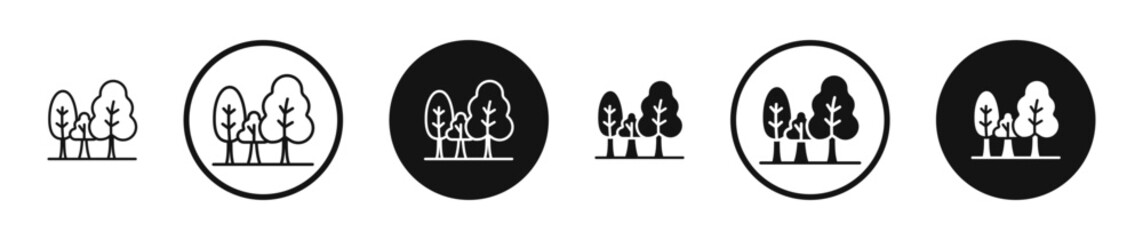 Trees outlined icon vector collection.