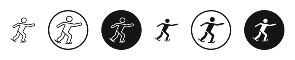 Skating outlined icon vector collection.