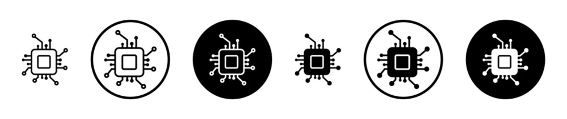 Microchip outlined icon vector collection.