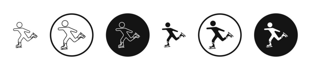 Ice skate outlined icon vector collection.