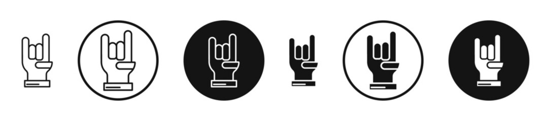 Hand Horns outlined icon vector collection.