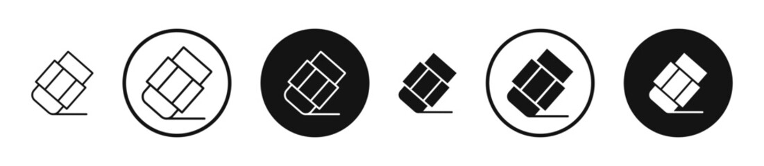 Eraser outlined icon vector collection.