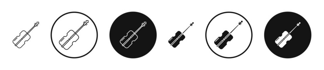 Cello outlined icon vector collection.