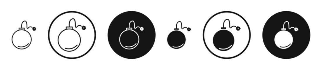 Bomb outlined icon vector collection.